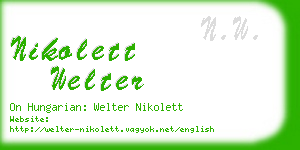 nikolett welter business card